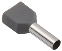Наконечник двойной НШВИ2 4-12 под провод 4мм2 (100шт/упаковка) серый GENERICA