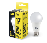 Лампа светодиодная IEK A60, 13 Вт, 230 В, 3000 К, E27