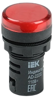 Лампа светосигнальная AD16DS(LED) 24V AC/DC красный d16мм IP54 IEK