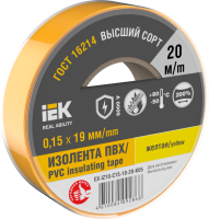 Изолента IEK MIXTAPE7, 0.15х19 мм, 6 кВ, желтый, 20 м