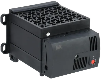 Обогреватель на DIN-рейку ОДР 800Вт 120...240V AC/DC встроенный вентилятор и термостат IP20 IEK — фото, характеристики