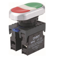 Двойная кнопка CHINT NP8-11S, «Пуск-Стоп», 1NO+1NC, Ø 22 мм, IP65