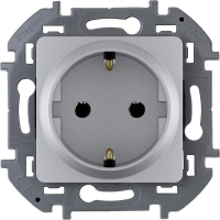 Розетка 1-местная Legrand INSPIRIA, 16 А, 250 В, с заземлением, алюминий