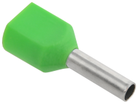Наконечник двойной НШВИ(2) 1.0-8мм под провод 1мм2 (100шт/упаковка) светло-зеленый IEK