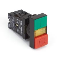 Двойная кнопка CHINT NP2-EW8465, «Пуск-Стоп», с подсветкой 230 В, 1NO+1NC, Ø 22 мм, IP40