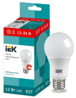 Лампа светодиодная низковольтная IEK A60, 12 Вт, 12-24 В, 4000 К, E27