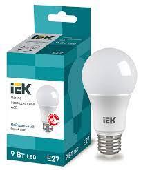 Лампа светодиодная IEK A60, 9 Вт, 230 В, 4000 К, E27