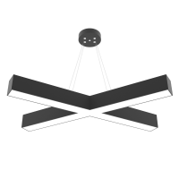 Светильник подвесной LED LEDAR XO форма Х, 36 Вт, 6500 K, опал, 600х100х70 мм, черный