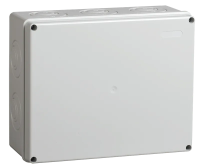 Коробка распаячная IEK КМ41272, 240х195х90 мм, для открытой проводки, безгалогенная (HF), 5 вводов, серая, IP55