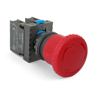 Кнопка грибковая CHINT NP8-11ZS/14, с фиксацией (поворот), 1NO+1NC, красная, IP65