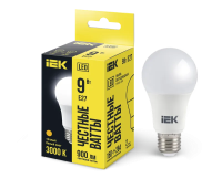 Лампа светодиодная IEK A60, 9 Вт, 230 В, 3000 К, E27