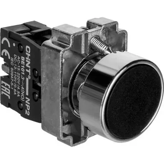 Кнопка управления CHINT NP2-BA21, черная, 1NO, Ø 22 мм, IP40
