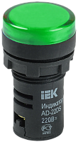 Лампа светосигнальная AD22DS(LED) 24V AC/DC зеленый d22мм IP54 IEK