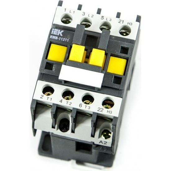 Контактор IEK КМИ-11211, 3Р, 12 А, 5.5 кВт, катушка 230 В AC, 1NC — фото, характеристики
