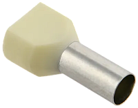 Наконечник двойной НШВИ(2) 10-14 под провод 10мм2 (100шт/упаковка) слоновая кость IEK