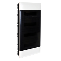 Корпус щита пластиковый Legrand Practibox S 4х12, встраиваемый, дымчатая дверь, IP40