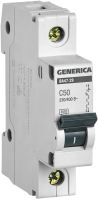 Автоматический выключатель GENERICA ВА47-29, 1Р, 50 А, 4.5 кА, С