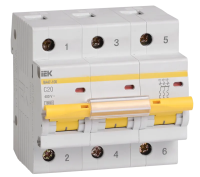 Автоматический выключатель IEK ВА47-100, 3Р, 20 А, 10 кА, С