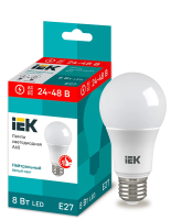 Лампа светодиодная низковольтная IEK A60, 8 Вт, 24-48 В, 4000 К, E27