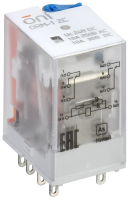 Реле интерфейсное ONI ORM-1-2C, 2 контакта, 10 А, катушка 24 В DC, с индикацией и тест-кнопкой