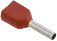 Наконечник двойной НШВИ(2) 0.75-8 под провод 0.75мм2 (20шт/упаковка) темно-красный IEK