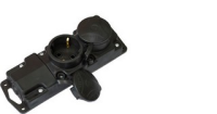 Розетка переносная 2-местная Bylectrica Р16-415, 16 А, 250 В, с крышками, IP44, с креплением