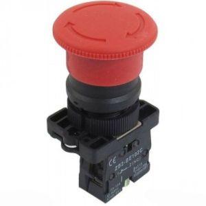 Кнопка грибковая CHINT NP2-EC42, без фиксации, 1NC, красная, IP40
