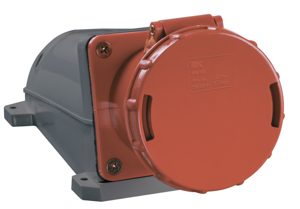Розетка стационарная силовая IEK ССИ-134, 3Р+РЕ, 63 А, 400 В (6 ч), IP54