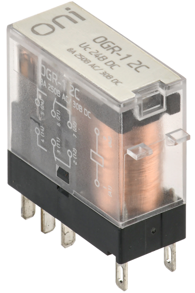 Реле промежуточное промышленное OGR-1 2C 2SPDT 8А Uупр=24VDC ONI — фото, характеристики