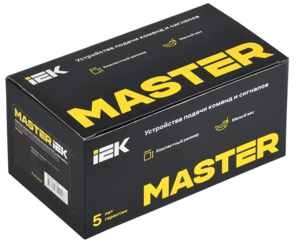Кнопка управления MASTER BT60-11 1NO+1NC 600V AC/DC зеленая d22мм IP65 IEK — фото, характеристики