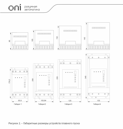Устройство плавного пуска ONI SFB, 3Ф, 11 кВт, 22 A, управление 110-240 В, Modbus — фото, характеристики
