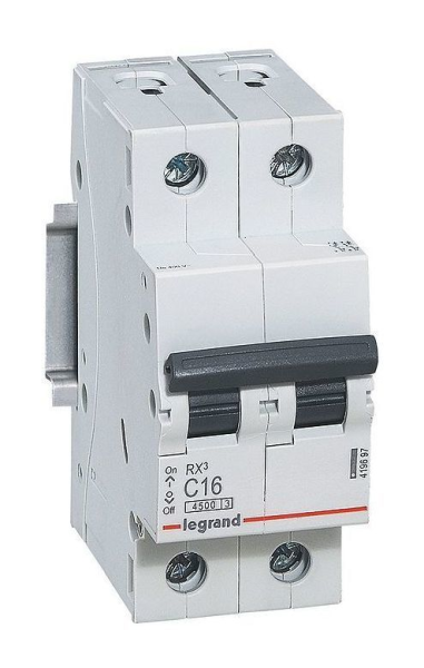 Автоматический выключатель Legrand RX3, 2Р, 16 А, 4.5 кА, С — фото, характеристики
