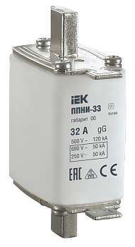 Плавкая вставка предохранителя IEK ППНИ-33, габарит 00, 32 А