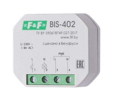 Реле импульсное BIS-402 8А 230VAC 1SPDT IP20 F&F — фото, характеристики
