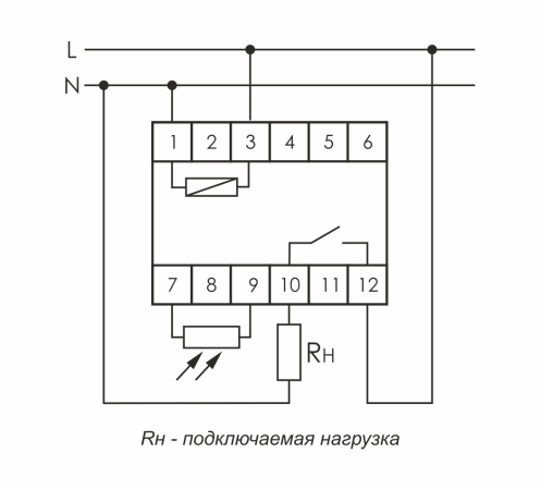 Фотореле F&F AZ-112, 16 А, 1NO, 230 В, выносной фотодатчик, IP20, на DIN-рейку — фото, характеристики