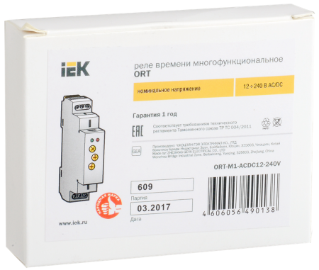 Реле времени многофункциональное IEK ORT-M1 (10 программ), 1 контакт, 12-240 В AC/DC — фото, характеристики