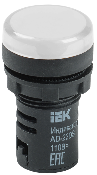 Лампа светосигнальная AD22DS(LED) 24V AC/DC белый d22мм IP54 IEK — фото, характеристики
