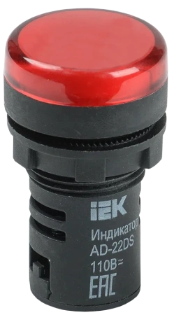 Лампа светосигнальная AD16DS(LED) 24V AC/DC красный d16мм IP54 IEK — фото, характеристики