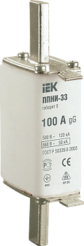Плавкая вставка предохранителя IEK ППНИ-33, габарит 0, 100 А