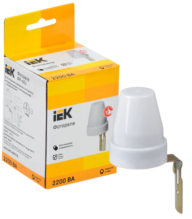 Фотореле IEK ФР-601, 10 А, 2.2 кВт, 230 В АС, серый, IP44 — фото, характеристики