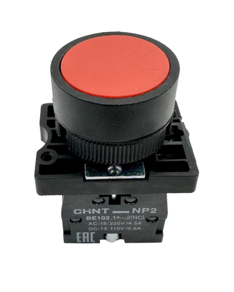 Кнопка управления CHINT NP2-EA42, красная, 1NO, Ø 22 мм, IP40