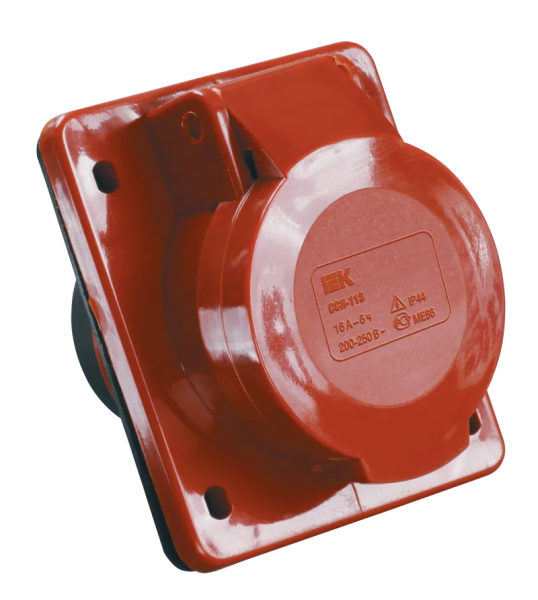 Розетка силовая встраиваемая IEK ССИ-414, 3P+PE, 16 А, 400 В, IP44
