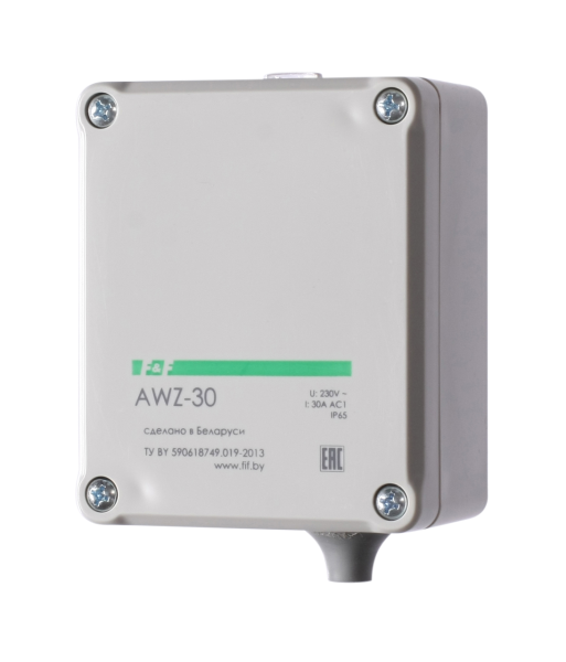 Фотореле уличное F&F AWZ-30, 30 А, 230 В, 1NO, встроенный фотодатчик, IP65