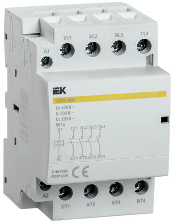 Контактор модульный КМ25-40М 2Р 25А АС-7 4NO Uупр=230V AC/DC IEK — фото, характеристики