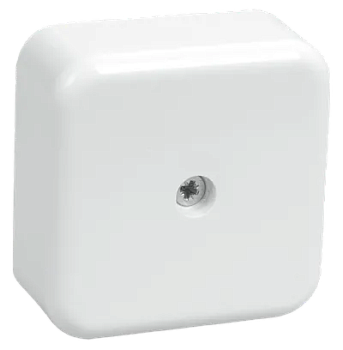 Коробка распаячная IEK КМ41206-01 HF, 50х50х20 мм, для открытой проводки, 4 клеммы 2.5 мм², белая, IP40