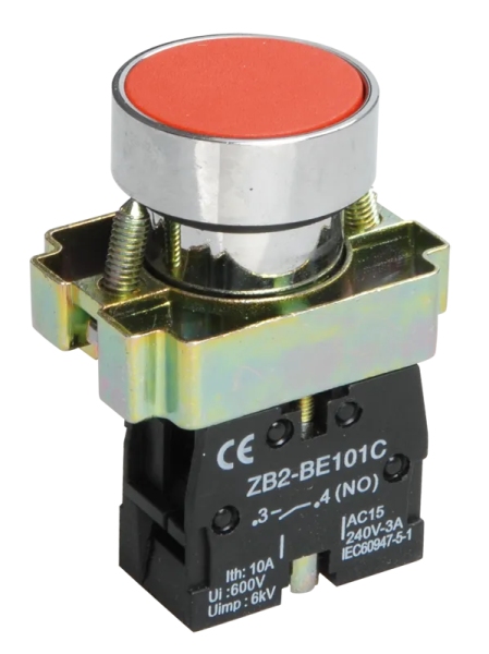 Кнопка IEK LAY5-BA42, 1NO, красная, IP40 — фото, характеристики