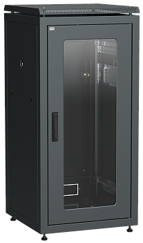 Шкаф сетевой напольный 19" ITK LINEA N, 42U, 800х800 мм, стеклянная дверь, черный