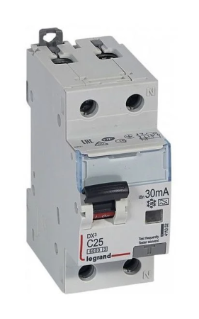 АВДТ Legrand RX3, 1P+N, С25, 4.5 кА, 30 мА, тип АС — фото, характеристики