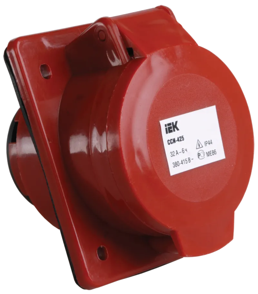 Розетка силовая встраиваемая IEK ССИ-425, 3Р+РЕ+N, 32 А, 400 В, IP44