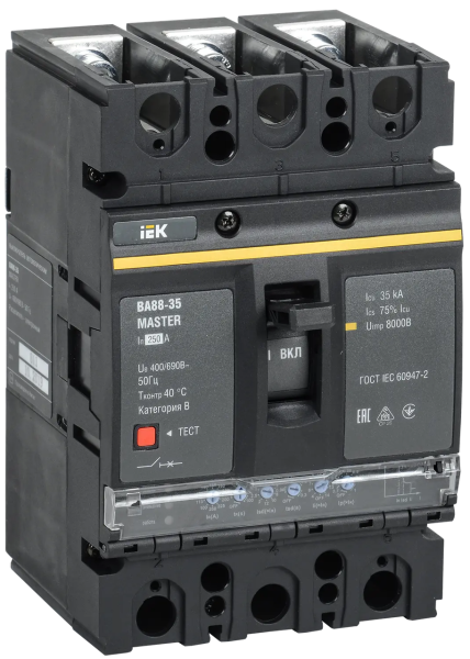 Автоматический выключатель IEK MASTER ВА88-35, 3P, 250 А, 35 кА, 690 В, эл. расцепитель — фото, характеристики